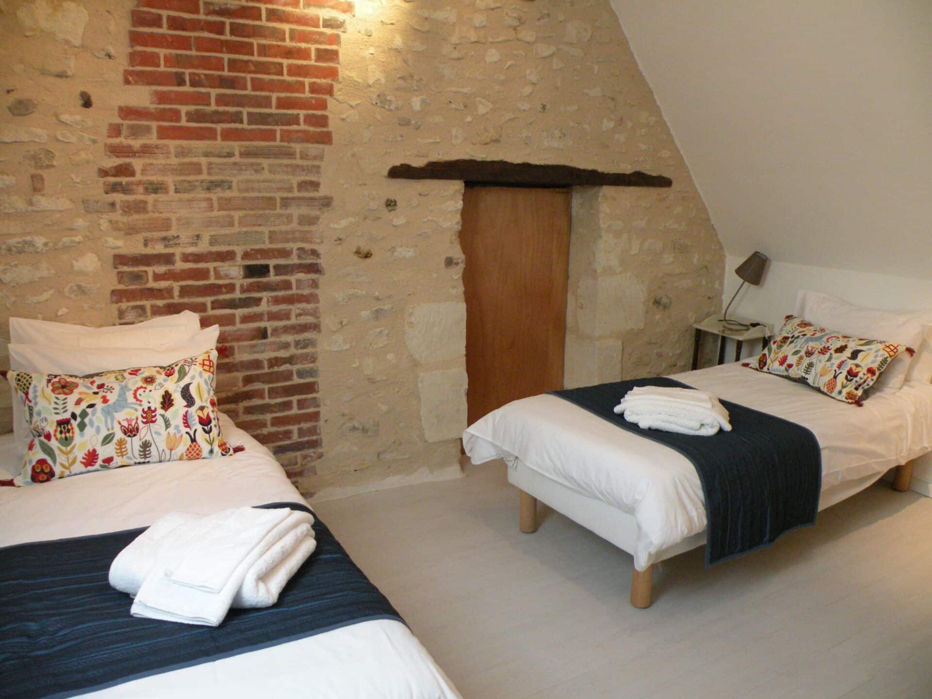 gite piscine loches beauval bouleau chambre lits single